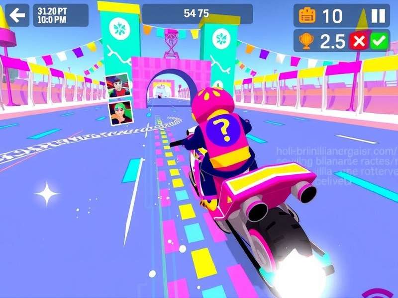 Holi Brilliance Race gameplay showing colorful racing environment